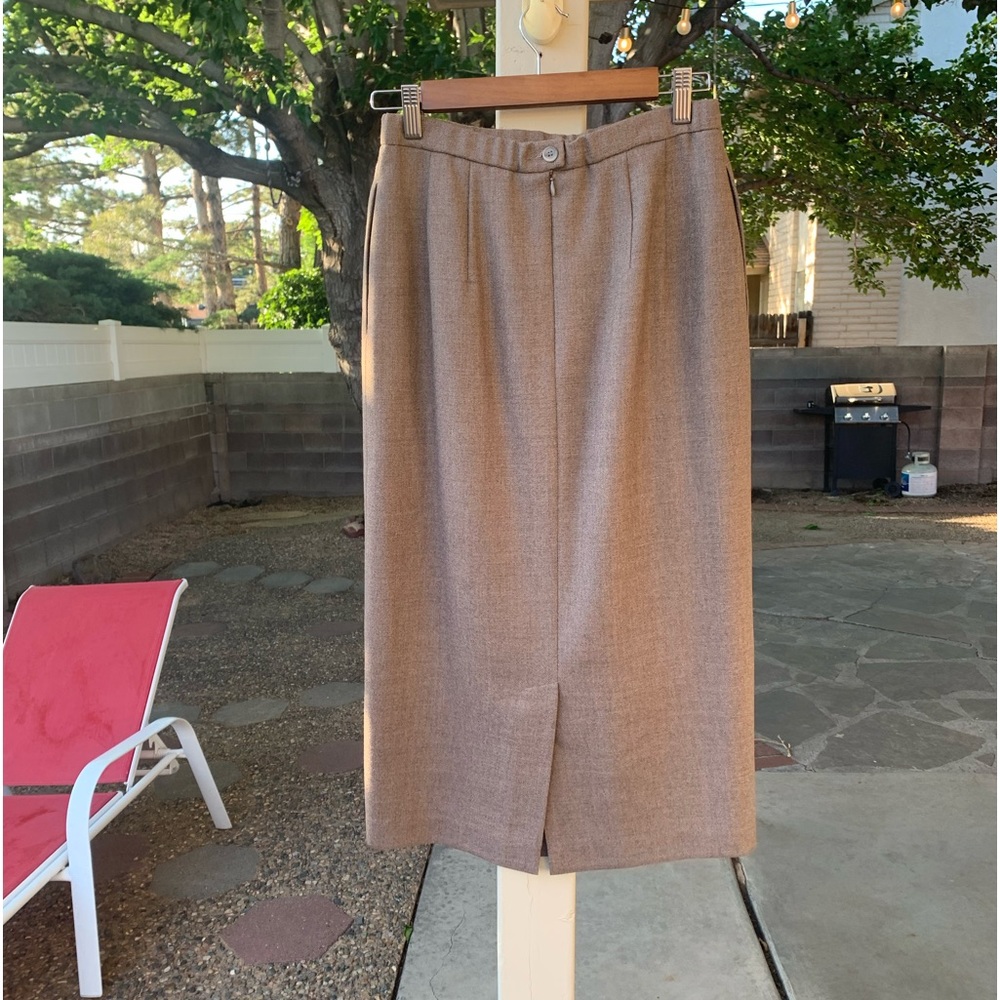 Pendleton 100% Virgin Wool Light Brown Maxi Skirt… - image 2
